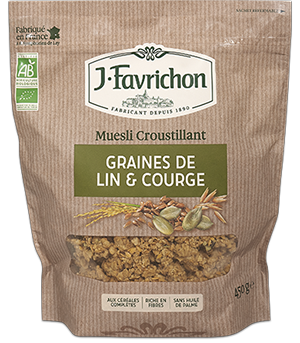 Muesli Croustillant : Graines de lin & courge Favrichon 450g