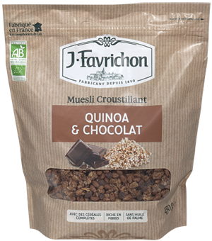 Muesli Croustillant : Quinoa chocolat Favrichon 450g