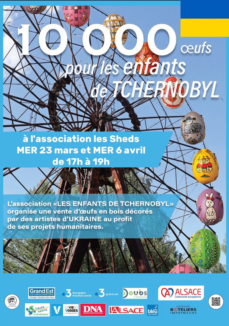 Affiche Des œufs en bois pour les enfants de Tchernobyl
